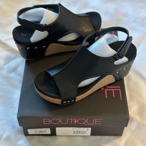 Boutique by Corky’s black wedge